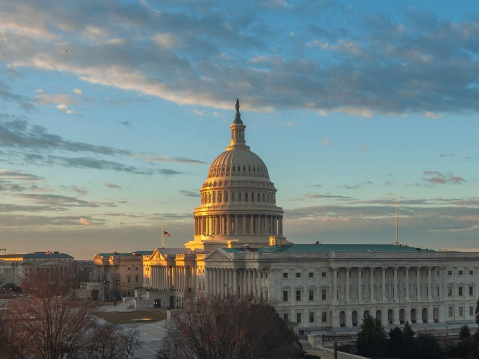 A view of the U.S. Capitol at sunset. Photo belongs to: www.aoc.gov
